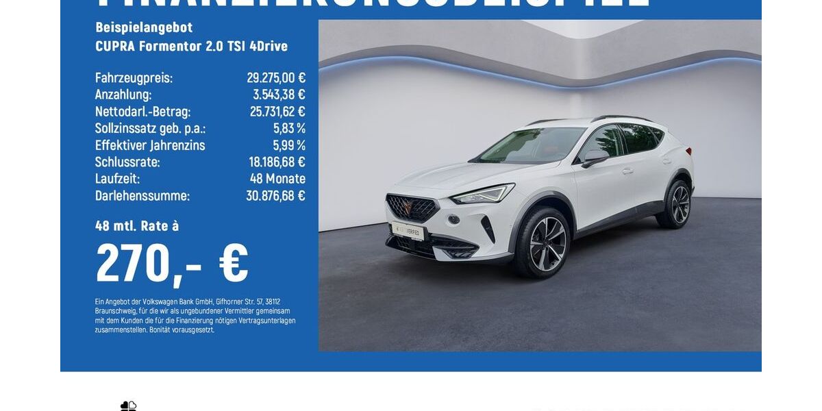 Cupra Formentor 21.100 km 28.475 &euro; Braunschweig 38114