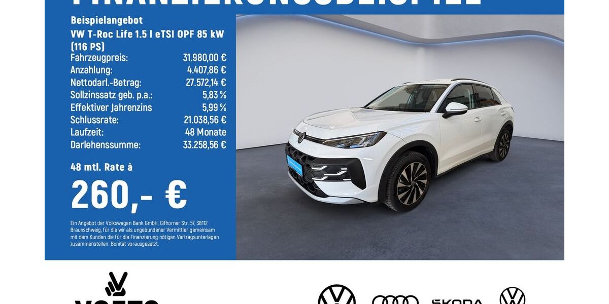 VW T-Roc 9.217 km 31.650 &euro; Braunschweig 38124