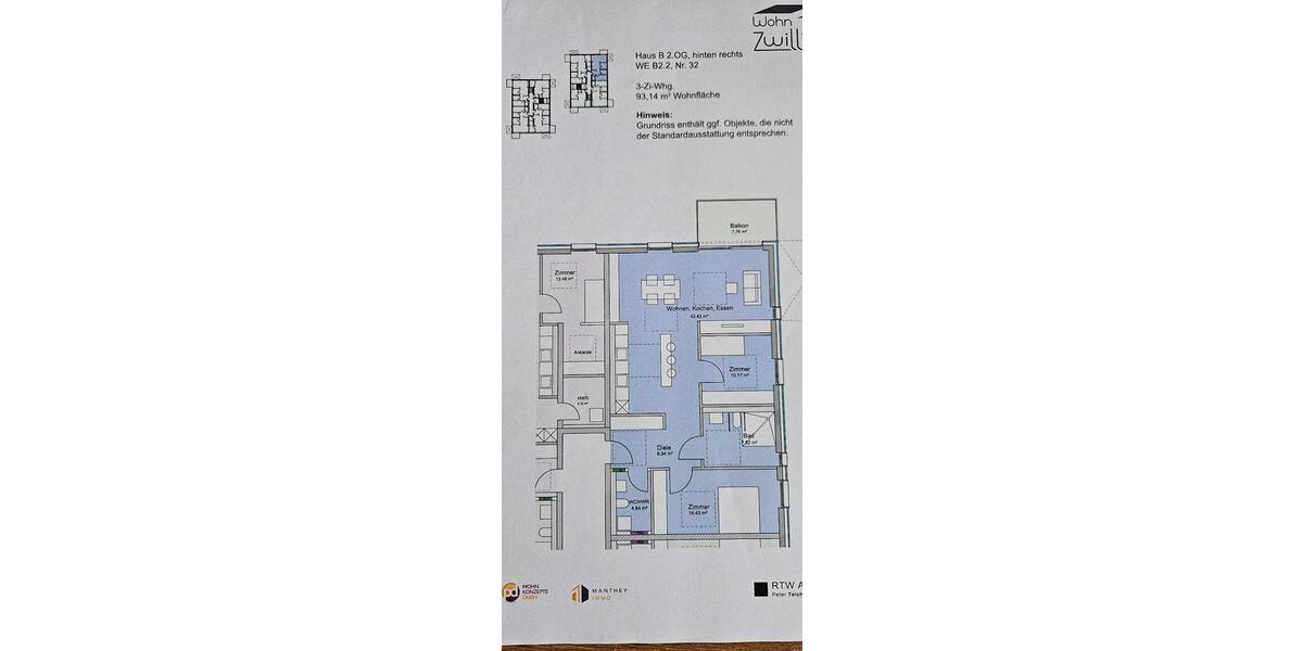 Etagenwohnung Wolfsburg Almke - 3 Zimmer, 95 m&sup2;, 379.000&euro; | Angebot:24375522