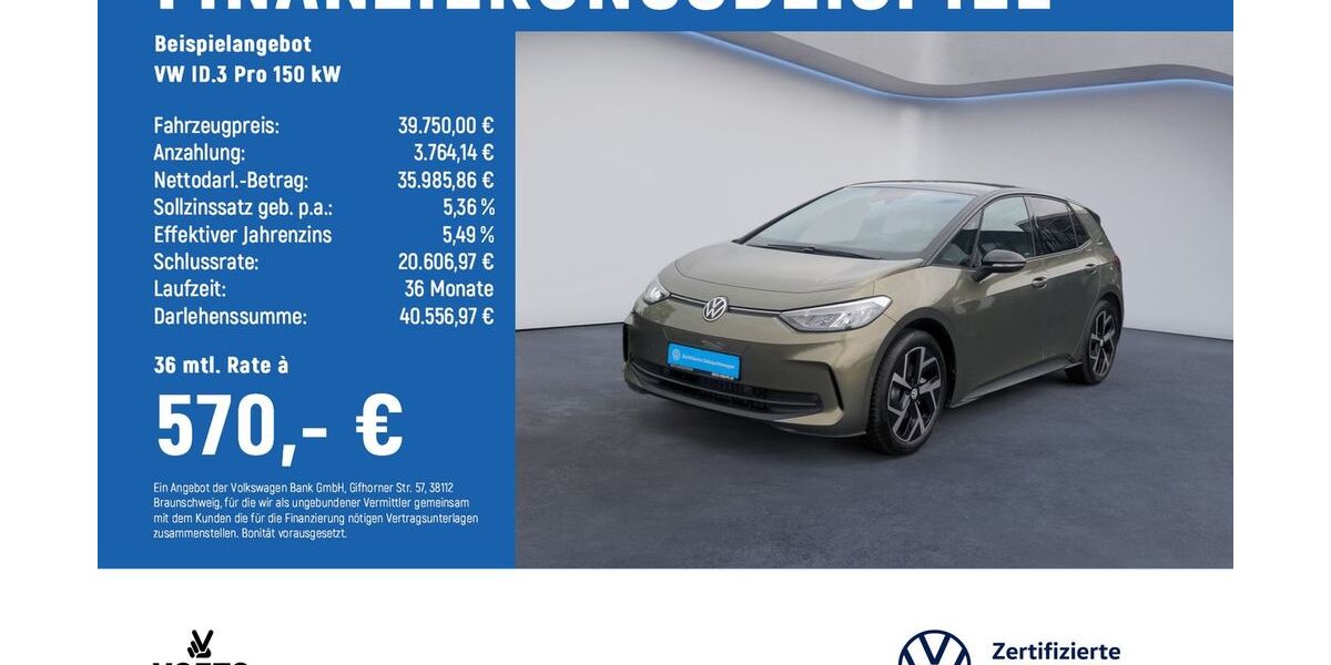 VW ID.3 2.863 km 39.750 &euro; Braunschweig 38124