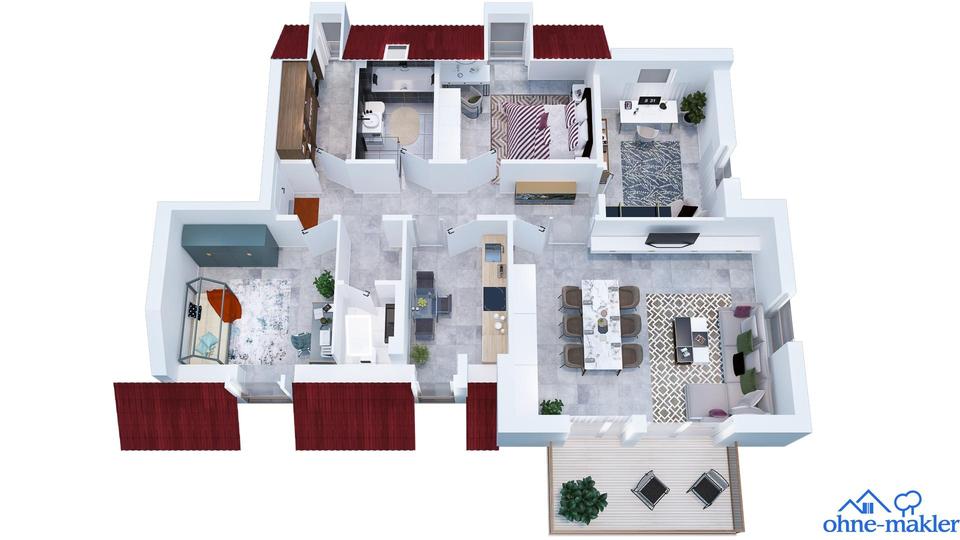 Etagenwohnung Sassenburg - 4 Zimmer, 110 m&sup2;, 1.050&euro; | Angebot:26675225