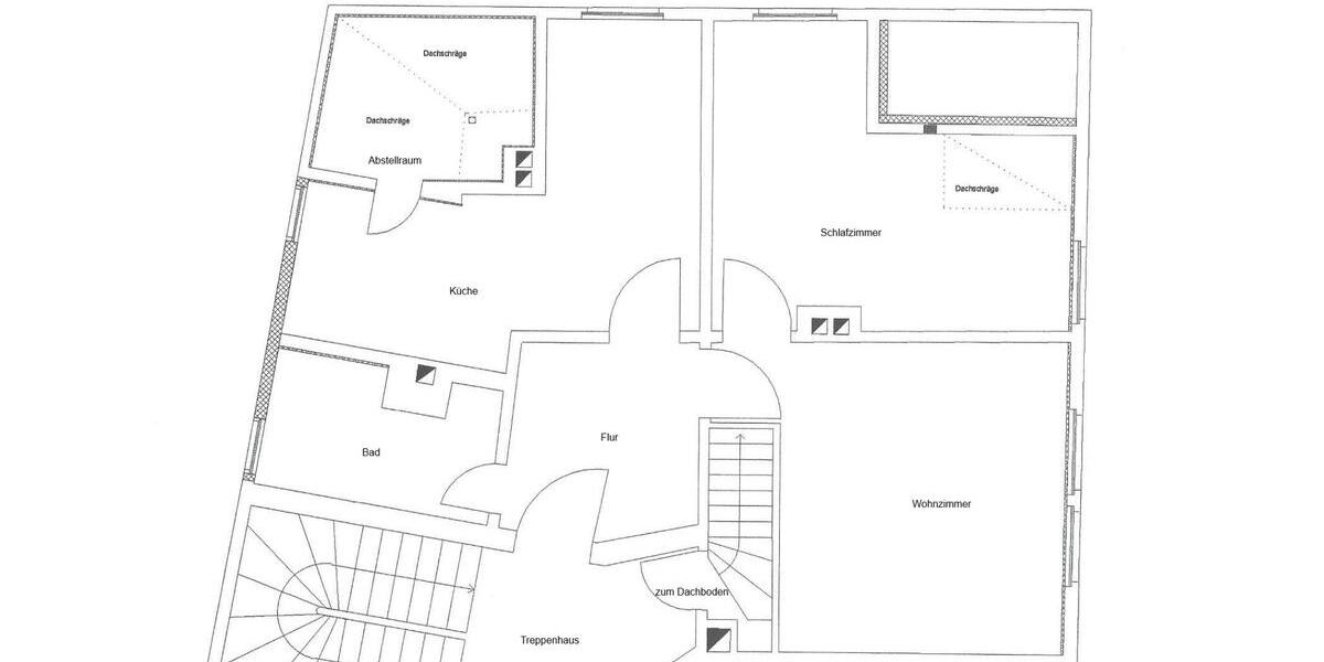 Dachgeschoßwohnung Braunschweig Nordstadt - 1 Zimmer, 59 m&sup2;, 450&euro; | Angebot:25890694