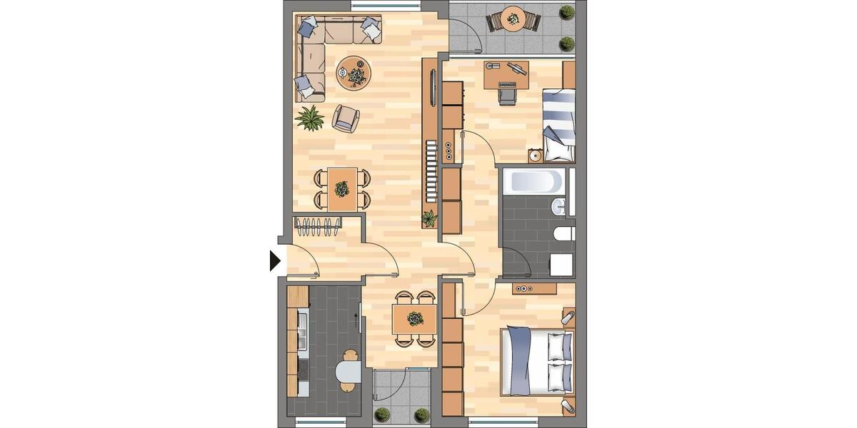 Etagenwohnung Braunschweig Timmerlah-Geitelde-Stiddien - 3 Zimmer, 77 m&sup2;, 659&euro; | Angebot:26561472