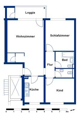 Helle und freundliche Wohnung mit praktischem Abstellraum und Loggia zimmer