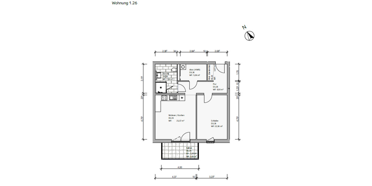Erdgeschoßwohnung Wolfsburg Ehmen - 2 Zimmer, 60 m&sup2;, 372&euro; | Angebot:24812704