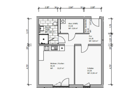 Wohnung Wolfsburg Ehmen - 2 Zimmer, 60 m&sup2;, 372&euro; | Angebot:24812704