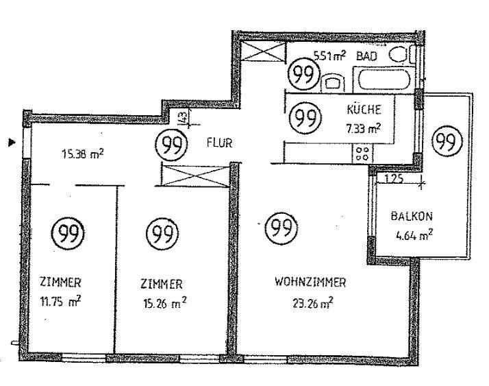 Erdgeschoßwohnung Gifhorn - 3 Zimmer, 80 m&sup2;, 160.000&euro; | Angebot:26557064