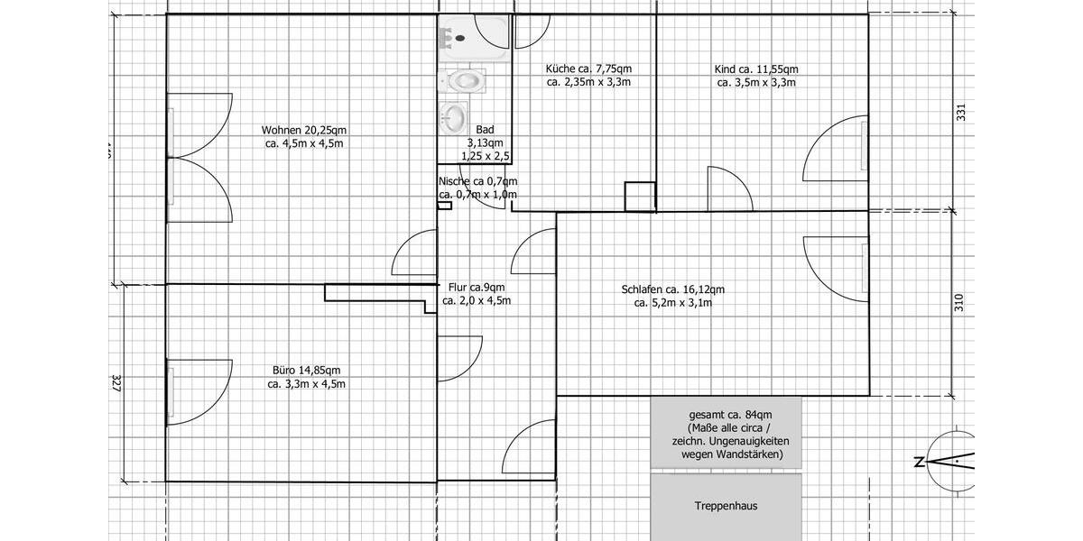 Etagenwohnung Braunschweig Nordstadt - 4 Zimmer, 85 m&sup2;, 730&euro; | Angebot:26568265