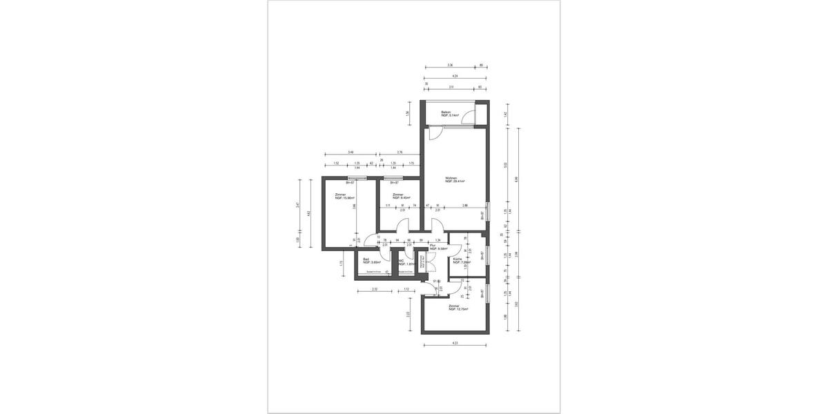 Etagenwohnung Braunschweig Timmerlah-Geitelde-Stiddien - 4 Zimmer, 95 m&sup2;, 800&euro; | Angebot:25945770