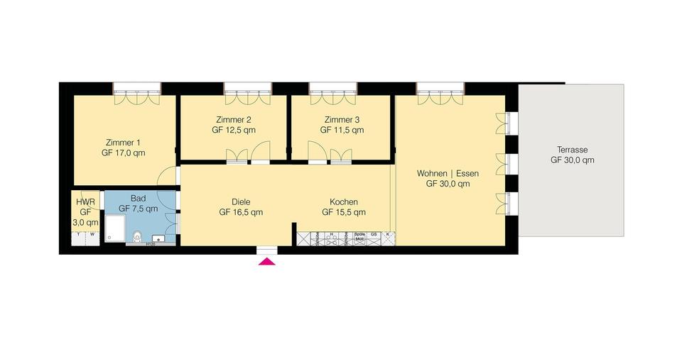 Erdgeschoßwohnung Wolfsburg Ehmen - 4 Zimmer, 128 m&sup2;, 1.594&euro; | Angebot:22443108