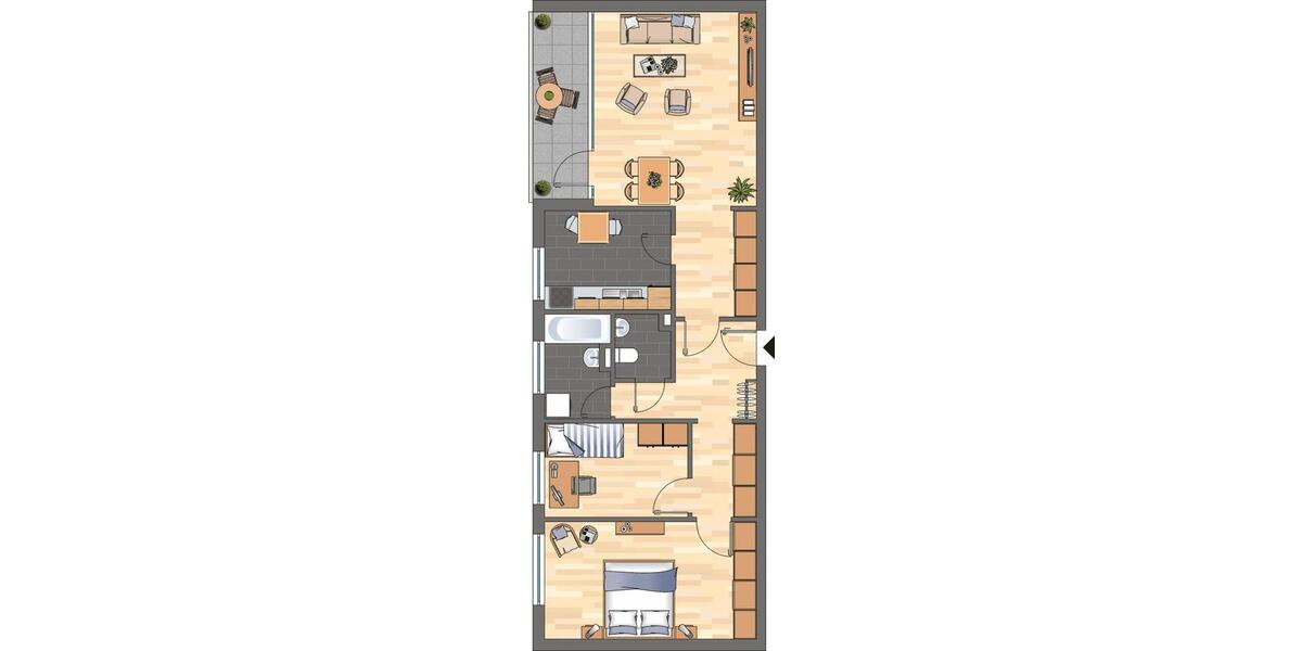 Etagenwohnung Braunschweig Timmerlah-Geitelde-Stiddien - 3 Zimmer, 80 m&sup2;, 647&euro; | Angebot:26561475