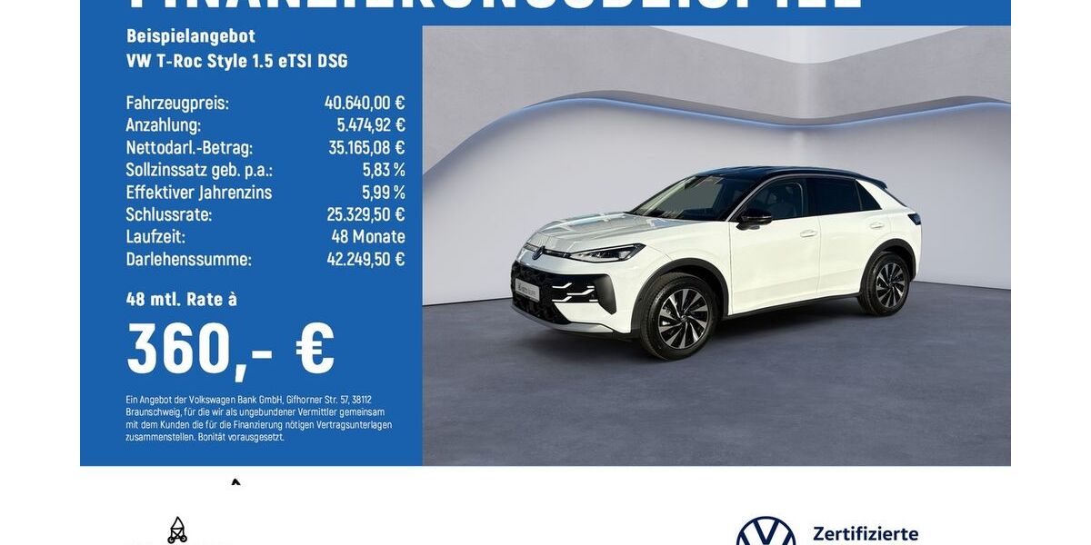 VW T-Roc 1.500 km 39.340 &euro; Wolfenbüttel 38304