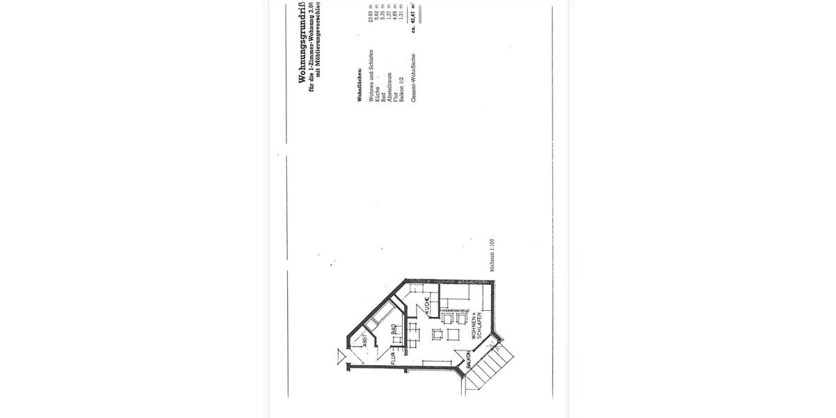 Etagenwohnung Braunschweig Lehndorf-Watenbüttel - 1 Zimmer, 48 m&sup2;, 360&euro; | Angebot:24781341