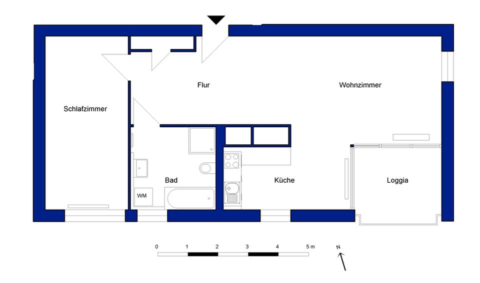 Etagenwohnung Wolfsburg Detmerode - 2 Zimmer, 67 m&sup2;, 627&euro; | Angebot:26284895