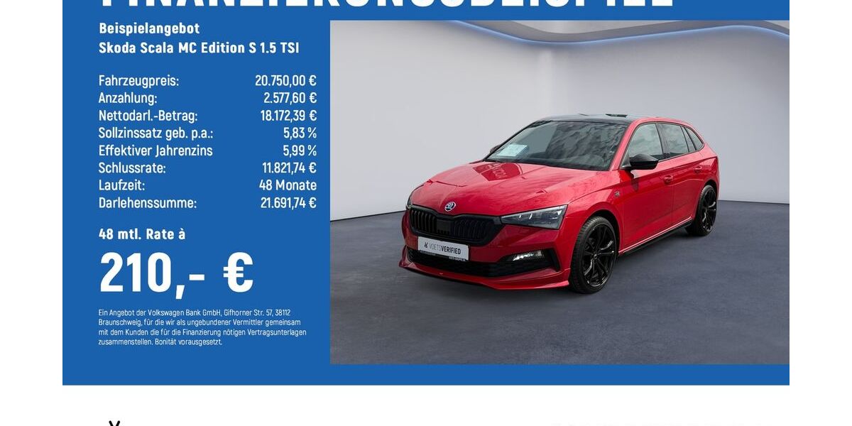 Skoda Scala 67.100 km 20.250 &euro; Braunschweig 38124