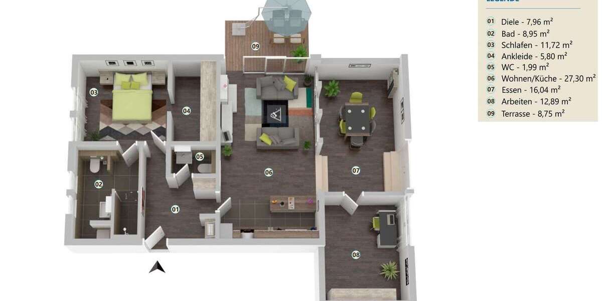 Domizil Küsterhof 3 Zimmer 95 m2, ein besonderes zu Hause - Erdgeschoßwohnung Braunschweig Wabe-Schunter-Beberbach | Angebot:26934679