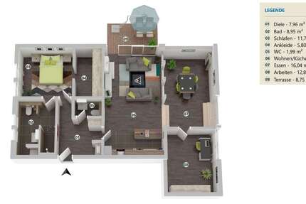 Domizil Küsterhof 3 Zimmer 95 m2, ein besonderes zu Hause - Wohnung Braunschweig Wabe-Schunter-Beberbach | Angebot:26934679