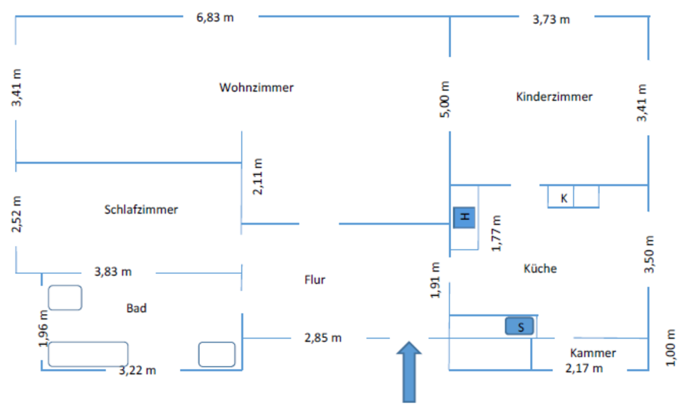 Dachgeschoßwohnung Schellerten - 3 Zimmer, 73 m&sup2;, 500&euro; | Angebot:25790316
