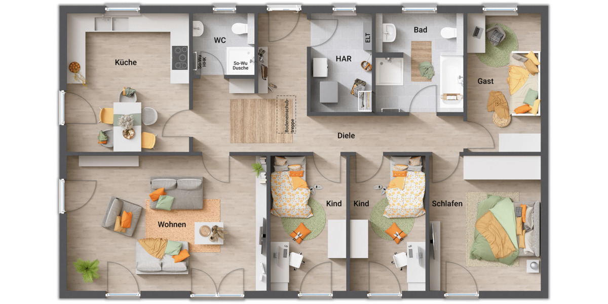 Bungalow Salzgitter Bad - 6 Zimmer, 130 m&sup2;, 411.290&euro; | Angebot:26568475