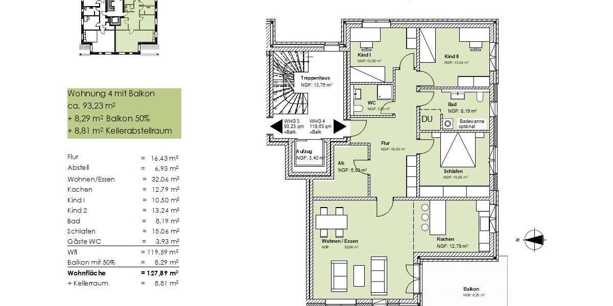 Wohnung zum Kaufen in Niedersachsen - Braunschweig 556.000 € 128 m² 4 zimmer